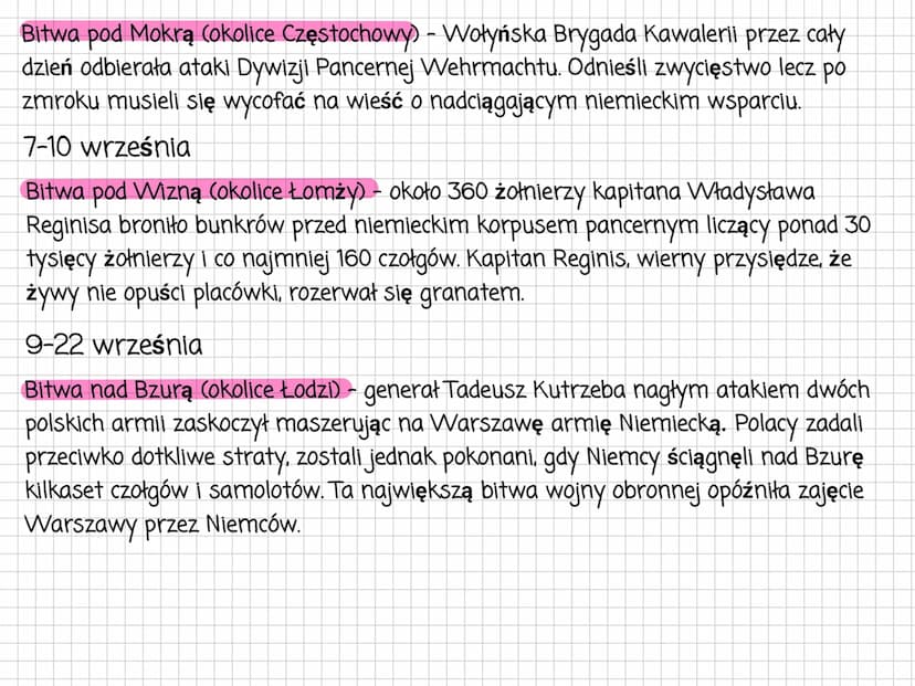 Wojna obronna Polski
Historia
Wojna obronna Polski - trwała od 1 września do 5 października 1939 roku. Polacy
walczyli o to by:
1. Powstrzym