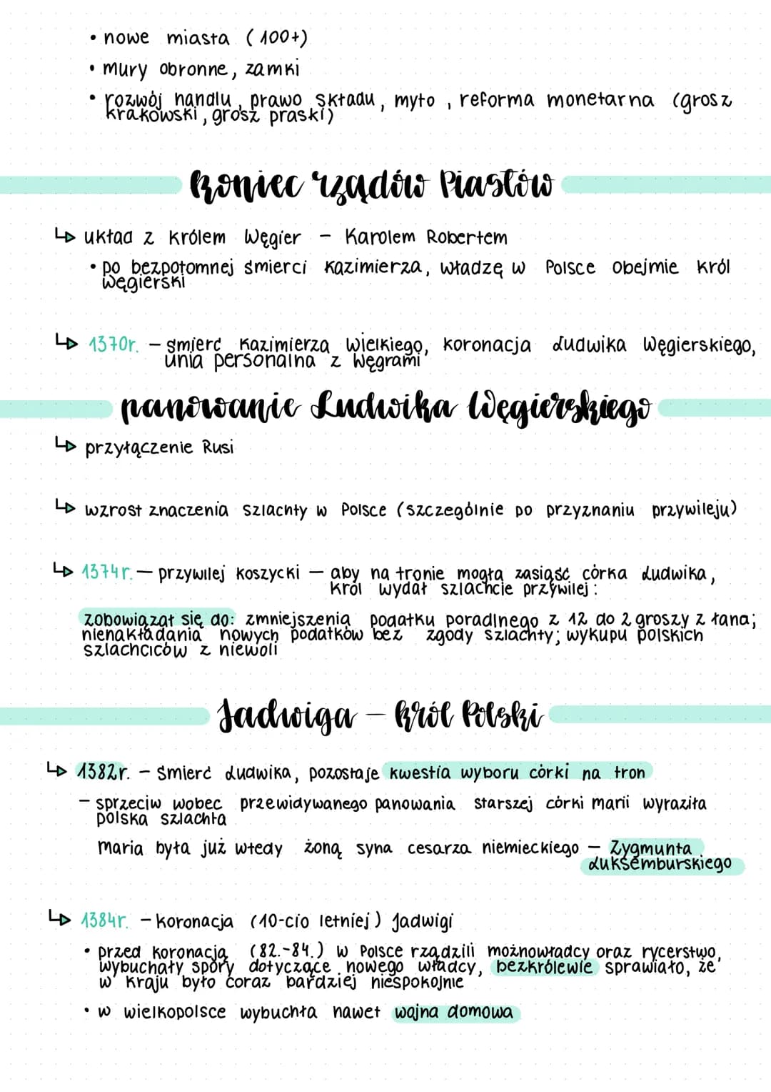 ac Andegauentio
de Jagiellinew
41333r. Koronacja
Polska za Razimierza M wielkiego
↳ mistrz rozwiązań dyplomatycznych:
przedłużenie pokoju z 