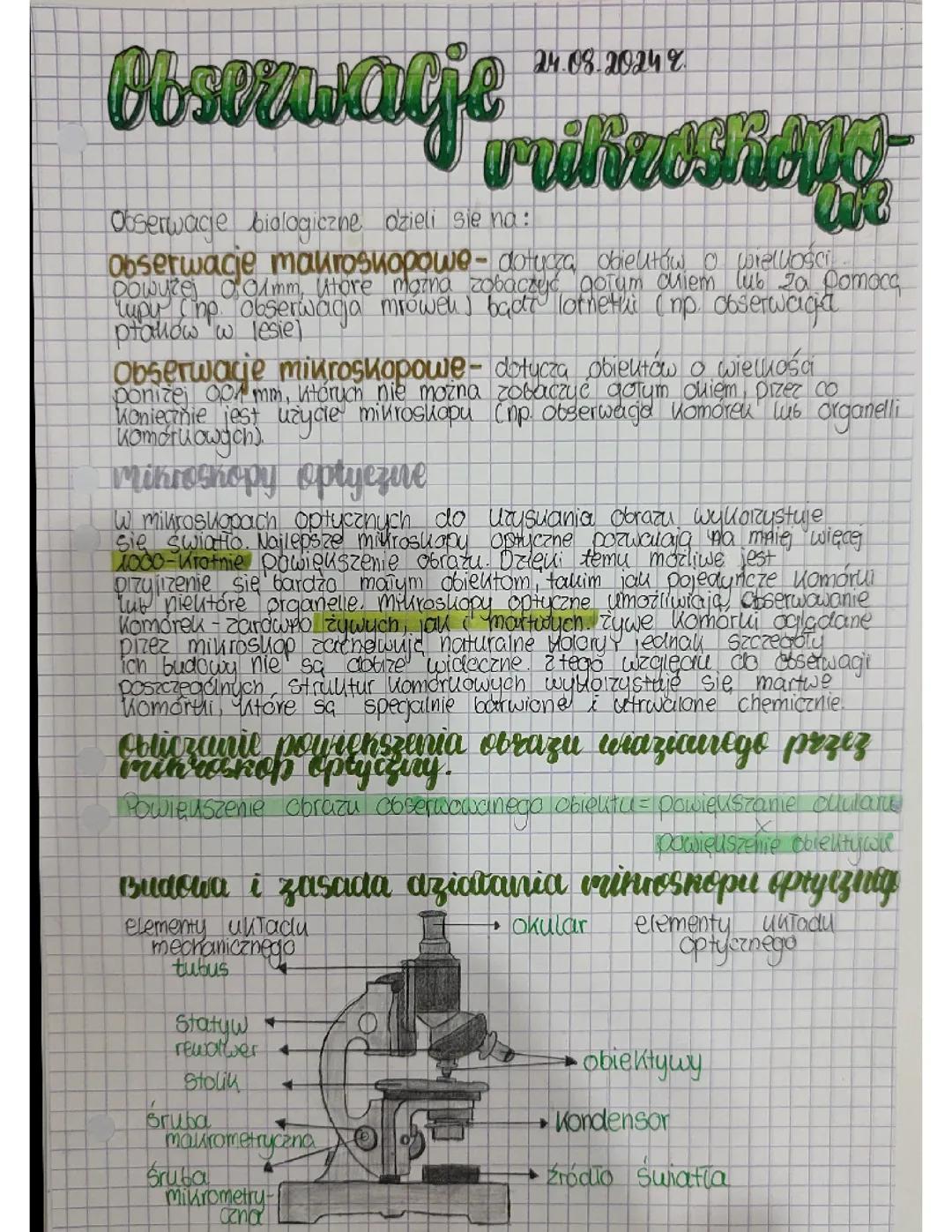 Obserwacje Mikroskopowe - Podstawy Biologii