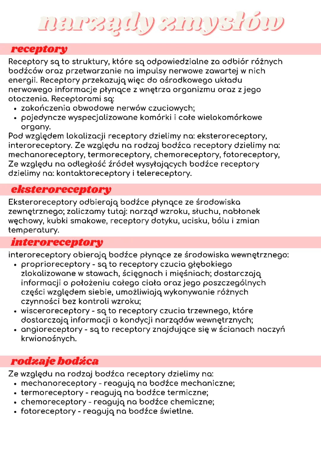 narządy zmysłów 