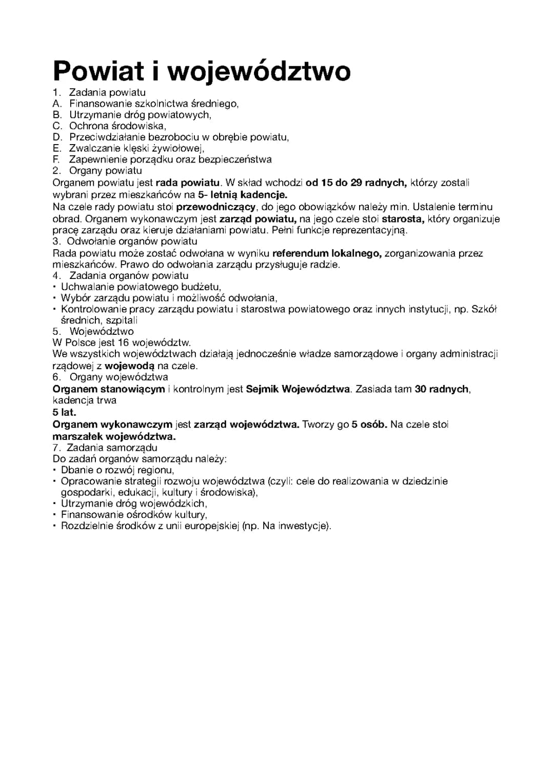 Powiat i Województwo