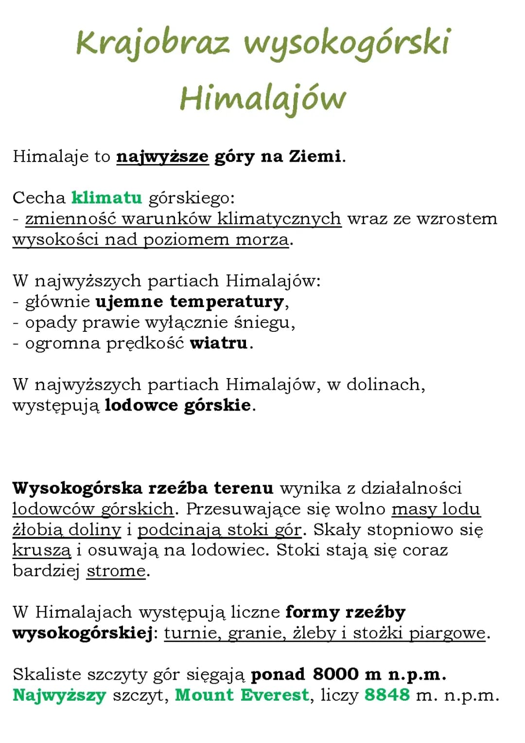 Krajobraz wysokogórski Himalajów (NE kl 5)