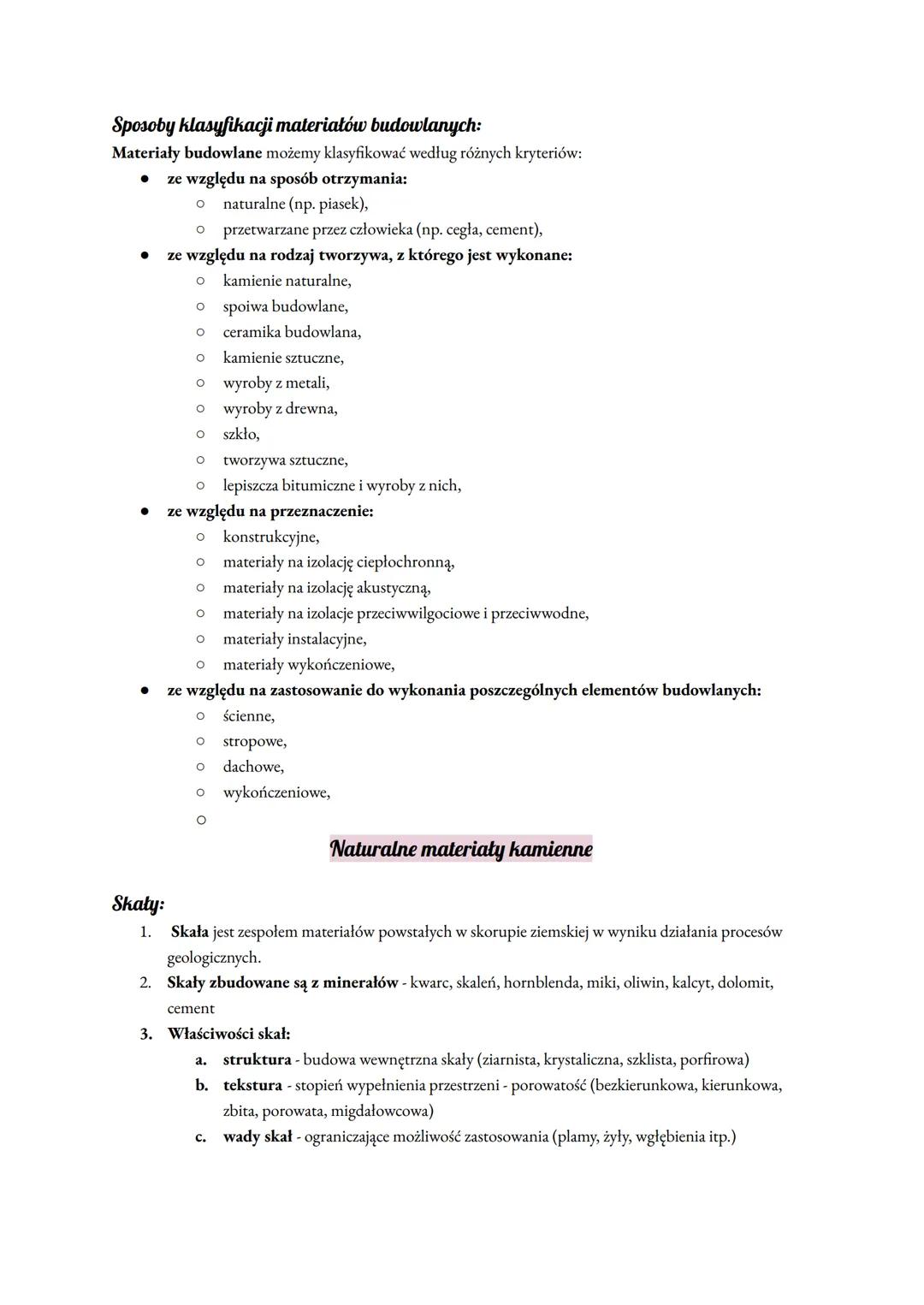 Właściwości fizyczne i fizykochemiczne:
● gęstość pozorna (objętościowa),
Wybrane materiały budowlane
szczelność,
porowatość,
● nasiąkliwość