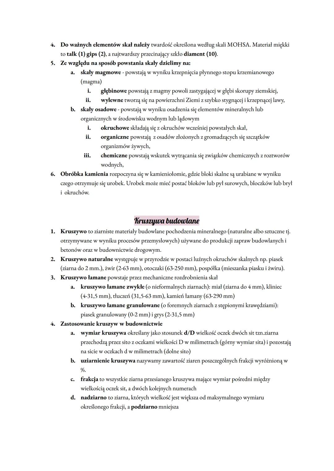 Właściwości fizyczne i fizykochemiczne:
● gęstość pozorna (objętościowa),
Wybrane materiały budowlane
szczelność,
porowatość,
● nasiąkliwość
