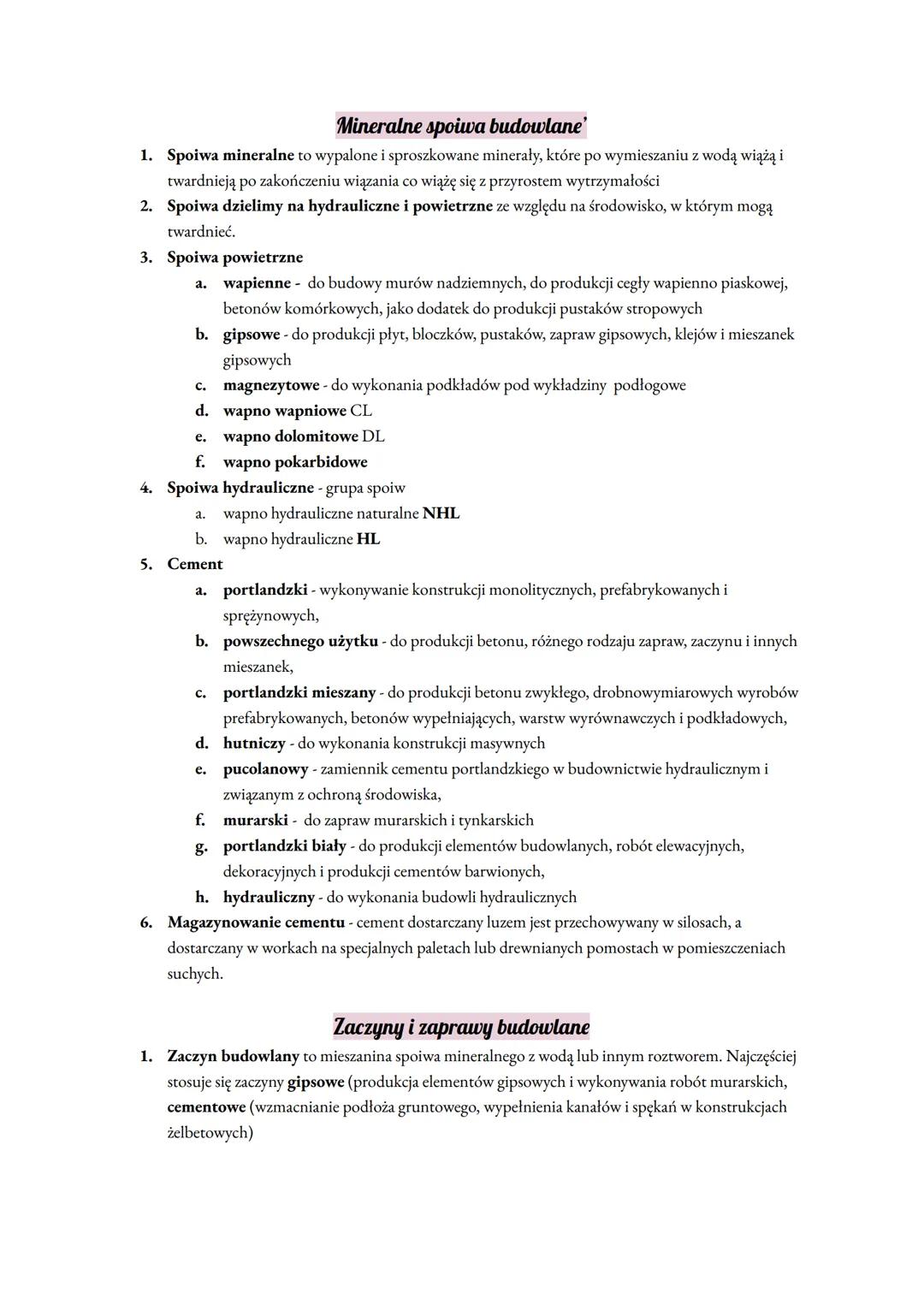 Właściwości fizyczne i fizykochemiczne:
● gęstość pozorna (objętościowa),
Wybrane materiały budowlane
szczelność,
porowatość,
● nasiąkliwość