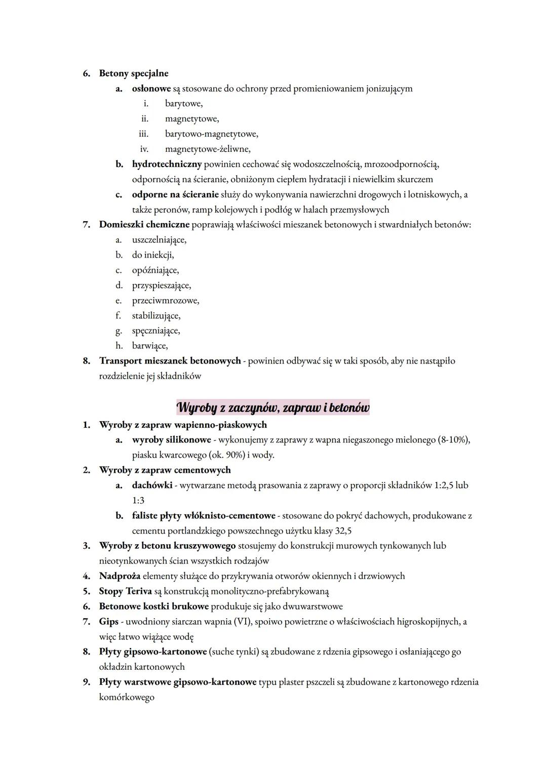 Właściwości fizyczne i fizykochemiczne:
● gęstość pozorna (objętościowa),
Wybrane materiały budowlane
szczelność,
porowatość,
● nasiąkliwość