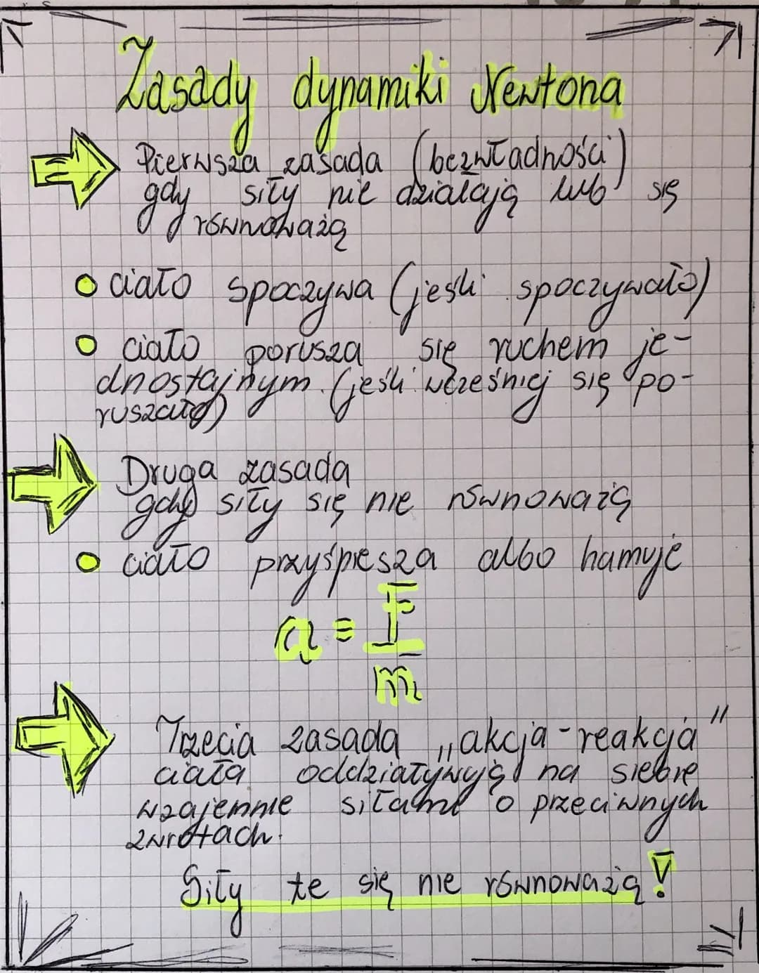 Zasady dynamiki Newtona
Pierwsza_casada (bezwładności)
siły nie działają wb się
równoważą
gay
。 ciało spoczywa (jeski spoczywało)
с
o ciało
