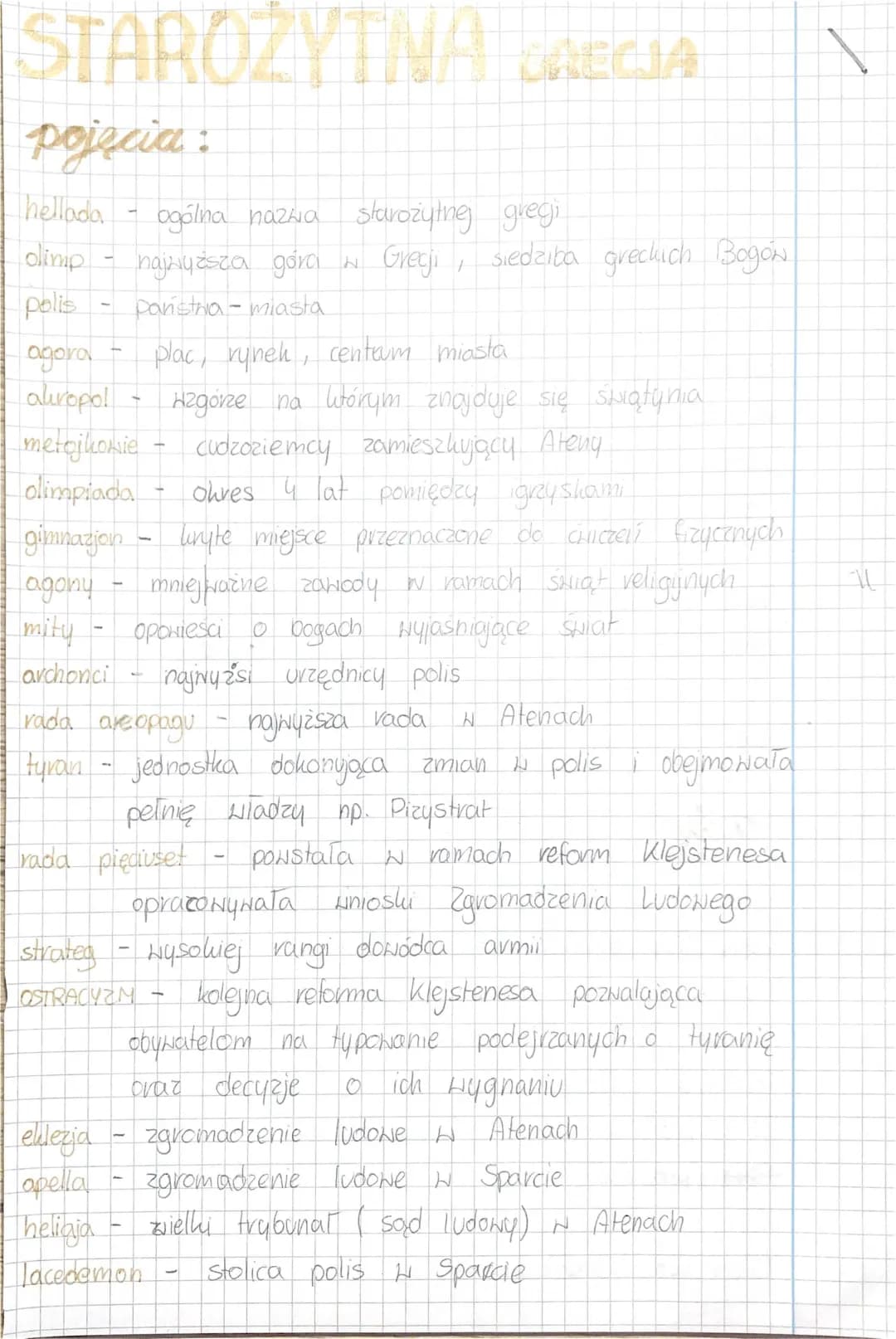 Starożytna Grecja - Najważniejsze Informacje i Notatki: Liceum Klasa 1