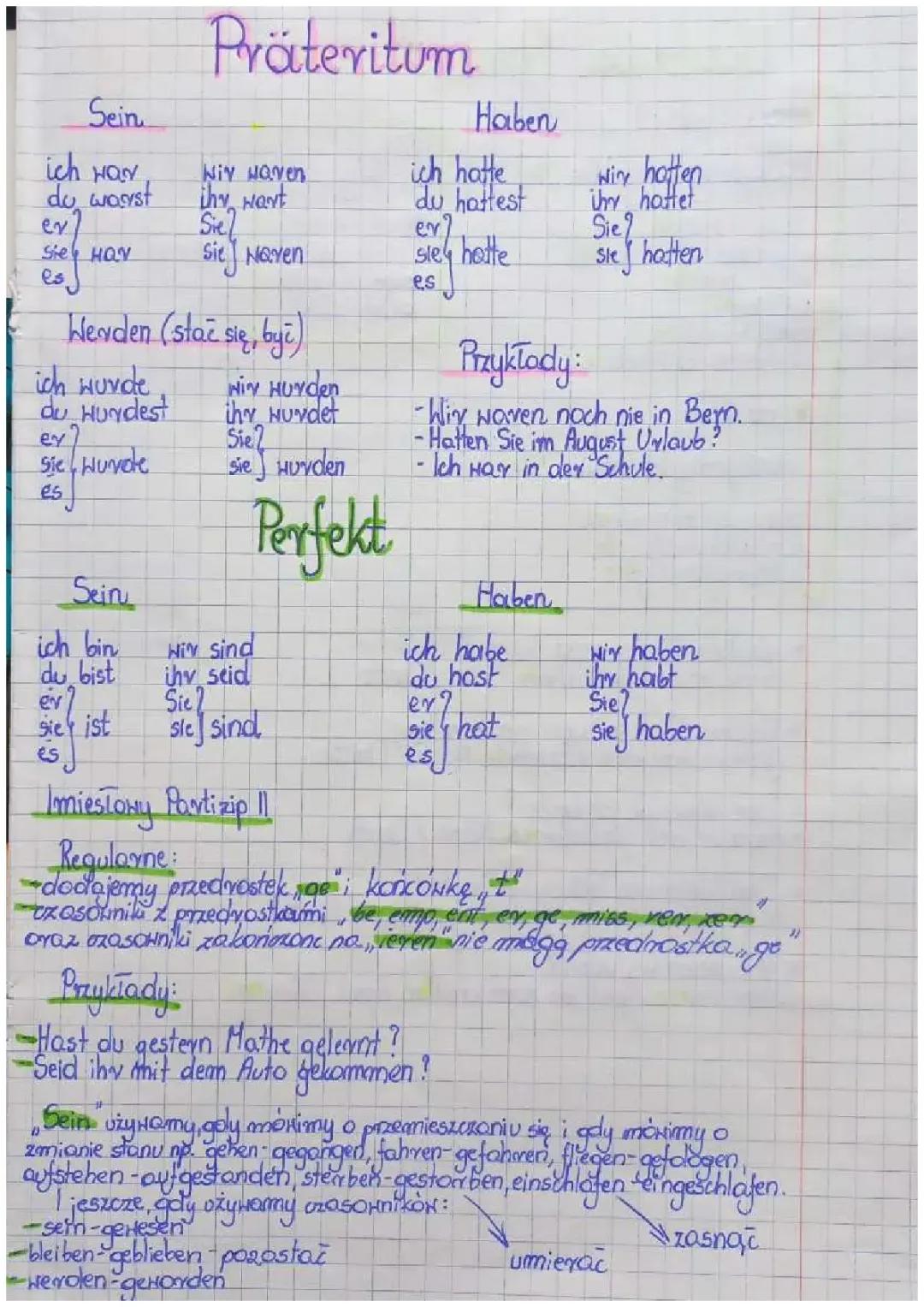 Czasy przeszłe niemiecki 