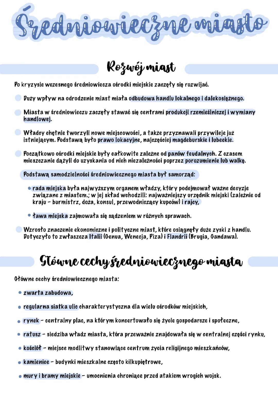 Jak wyglądało Średniowieczne Miasto - Przyklad i Cechy