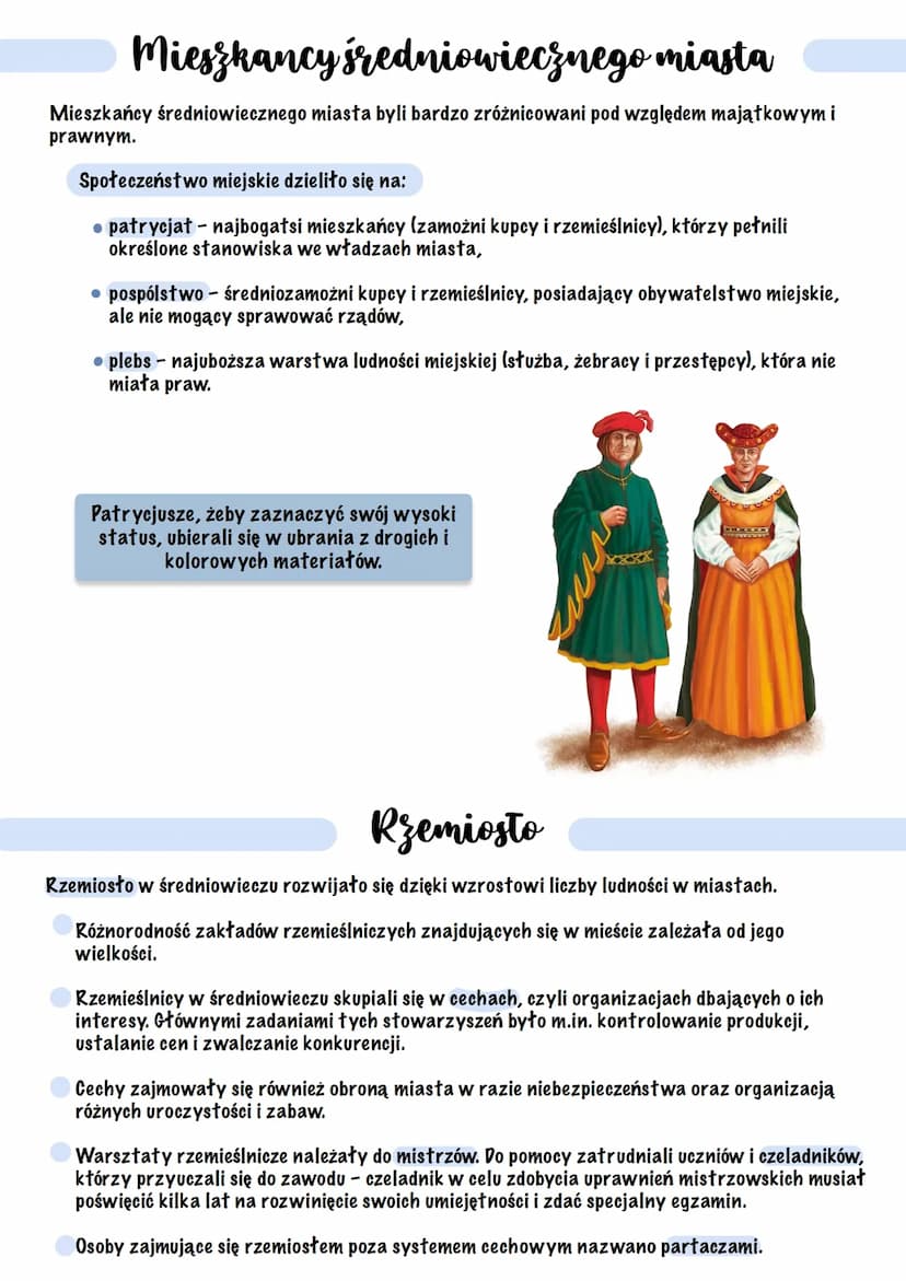 Średniowieczne miasto
Rozwojmiast
Po kryzysie wczesnego średniowiecza ośrodki miejskie zaczęły się rozwijać.
Duży wpływ na odrodzenie miast 
