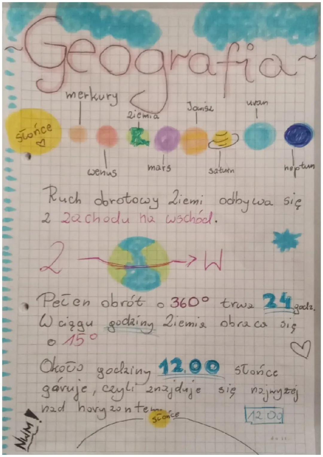 Ruchy Ziemi - Notatki z Geografii dla Klasy 6