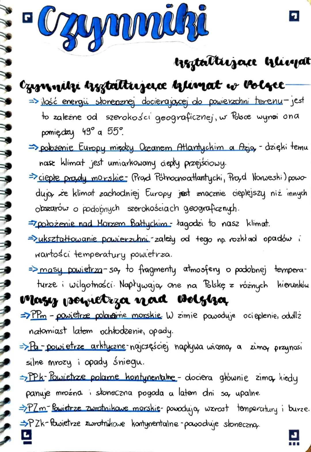 Czynniki kształtujące klimat.