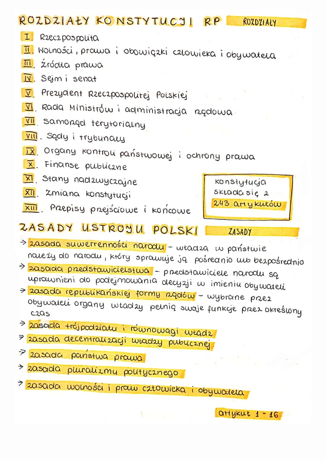 Ustrój RP
KONSTYTUCJA
KONSTYTUCJA
→ to akt prawny, określany również jako ustawa zasadnicza,
która ma najwyższą moc prawną w państwie i syst