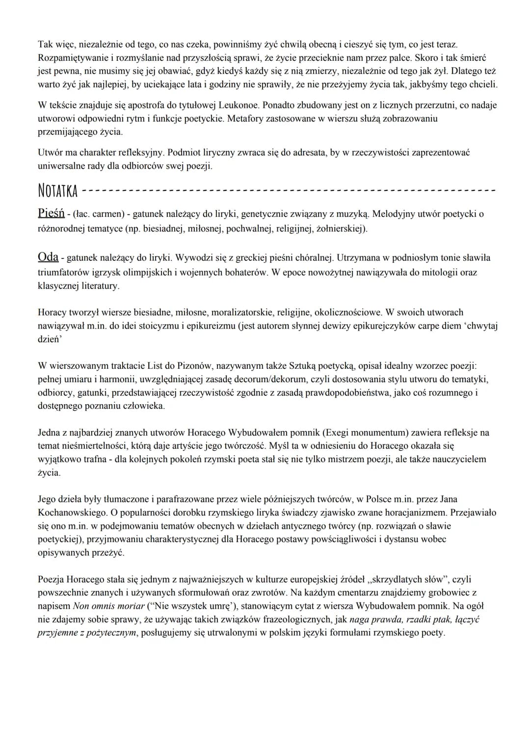 HORACY-BIOGRAFIA I TWÓRCZOŚĆ
Horacy (65 p.n.e. - 8 p.n.e.) - Rzymski poeta liryczny, ur. 8 grudnia 65 r. p.n.e. w Wenuzji, jako syn wyzwoleń