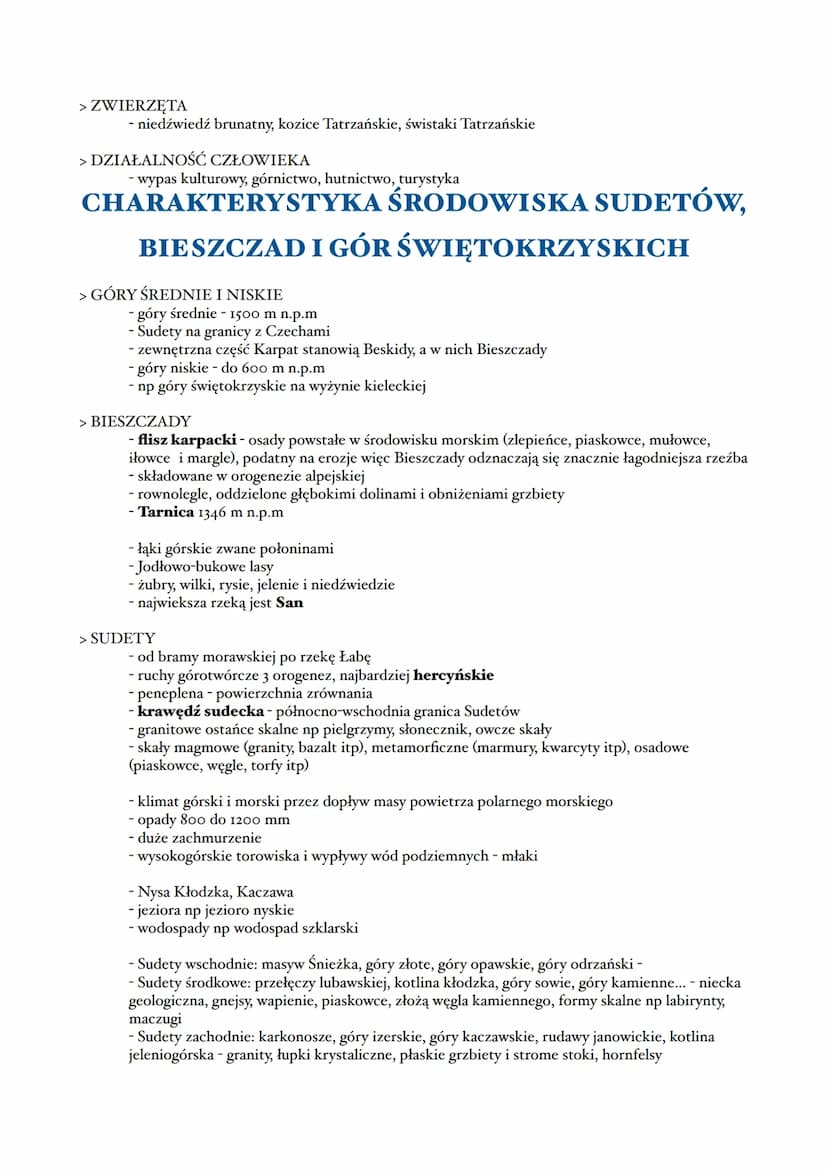 II. ZWIĄZKI MIĘDZY ELEMENTAMI
ŚRODOWISKA PRZYRODNICZEGO
ZRÓŻNICOWANIE ŚRODOWISKA TATR
> duże różnice wysokości wysokości względnych, strome 