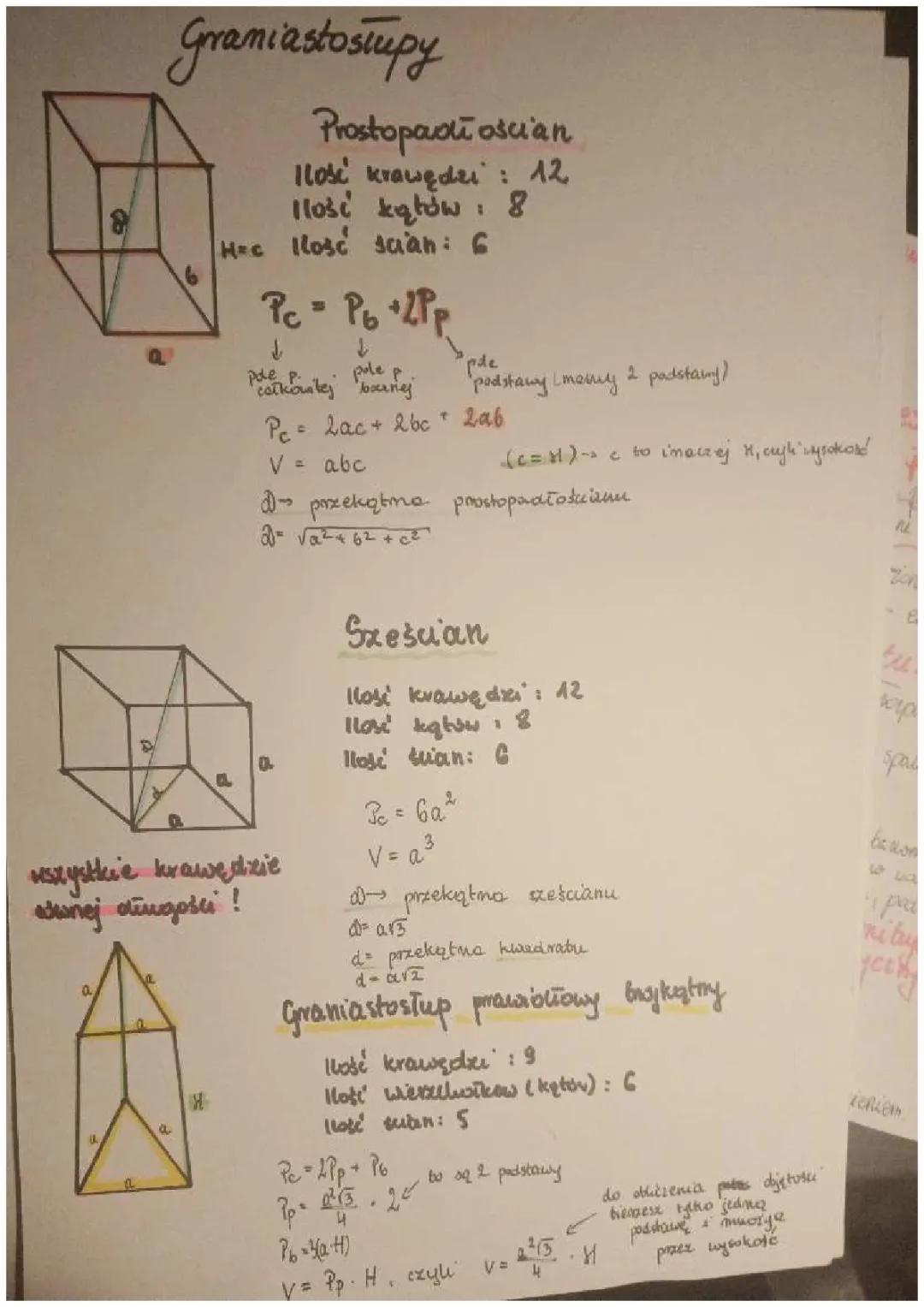 Matematyka-graniastosłupy 