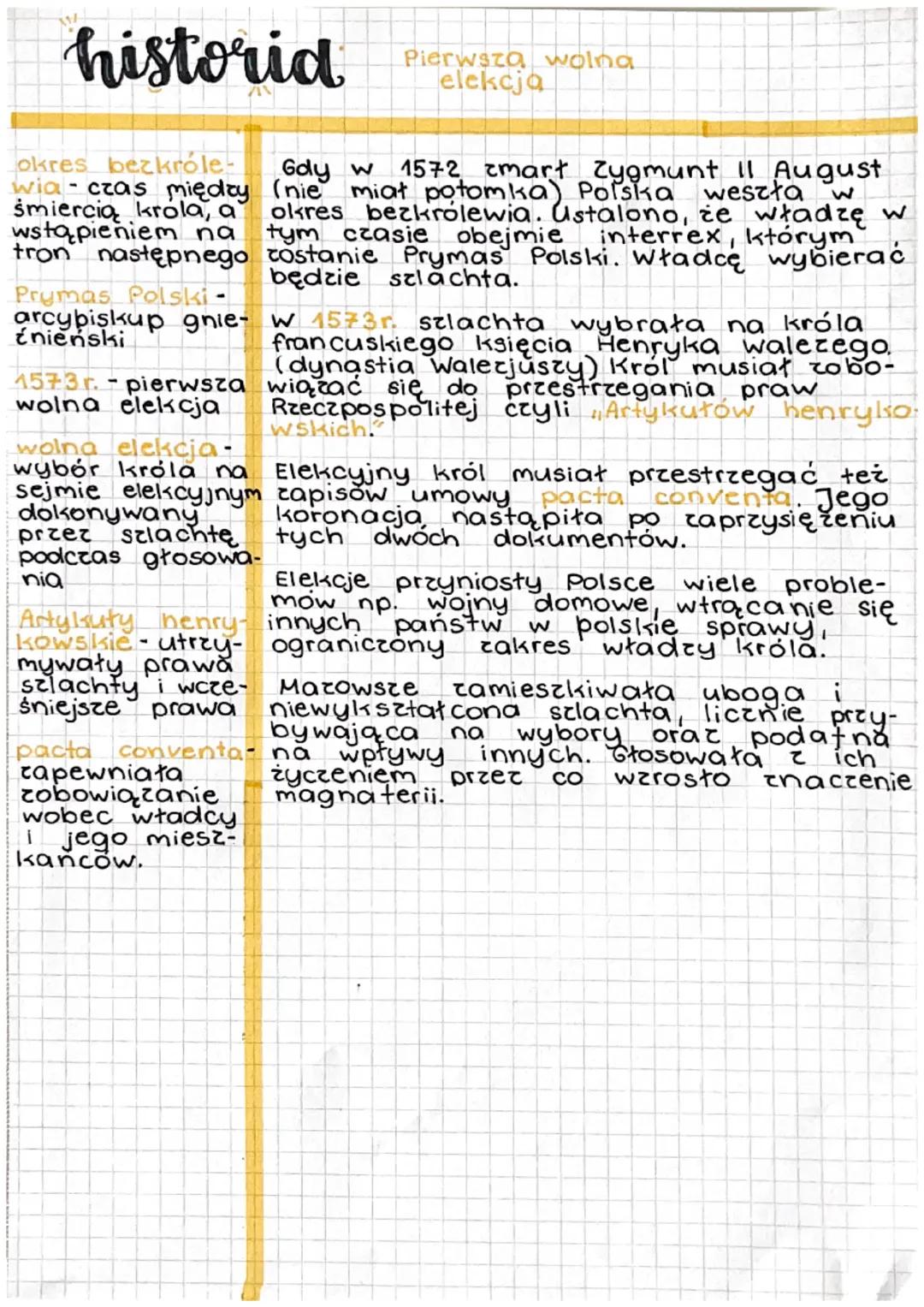 Pierwsza wolna elekcja – Lekcja dla klasy 6, Nowa Era