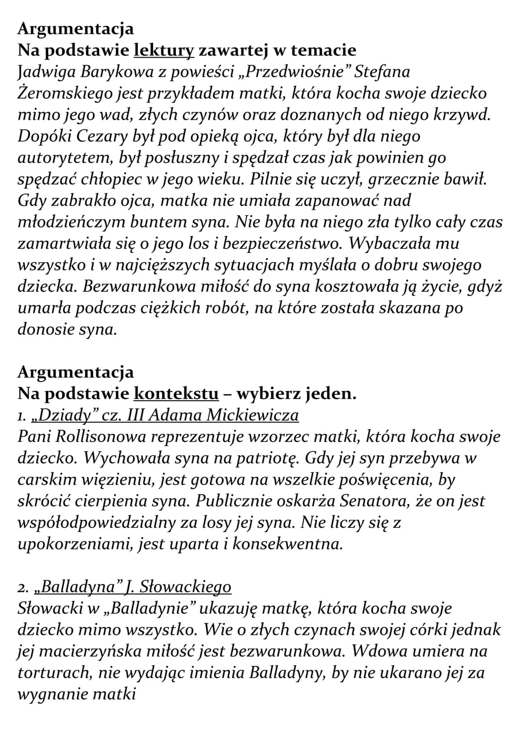 
<h2 id="przedwioniestefanaeromskiego">Przedwiośnie Stefana Żeromskiego</h2>
<p>Literacki wizerunek matki jest bardzo różnorodny. Przedstawi