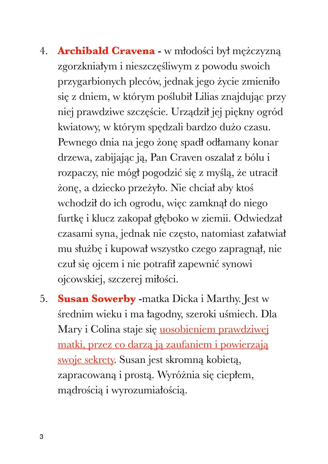 Tajemniczy ogród
Opracownie
CZAS I MIEJSCE AKCJI
Akcja powieści rozgrywa się w kilka miesięcy (od
wczesnej wiosny do jesieni) pod koniec XIX
