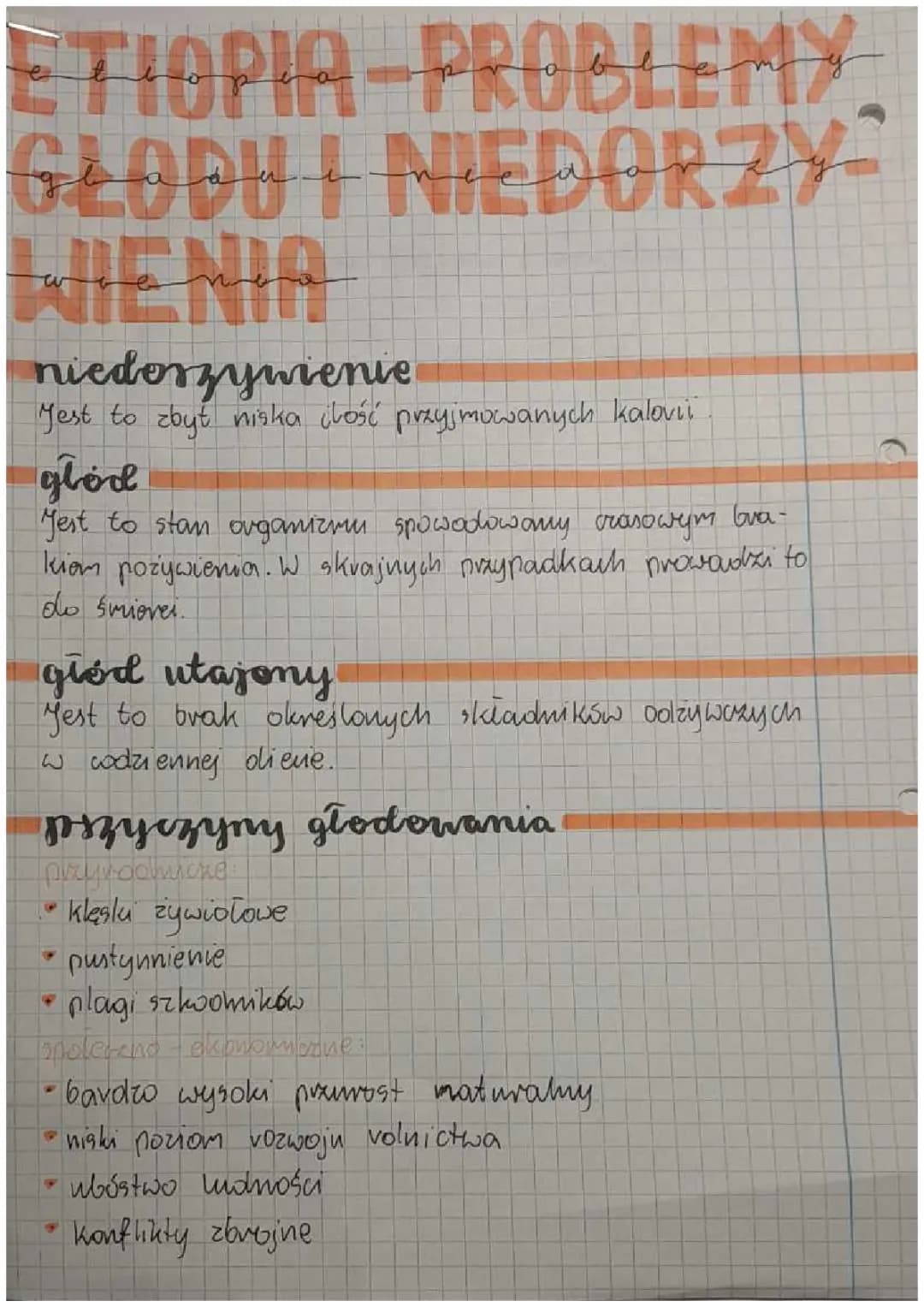 Etiopia-problemy z głodem i niedożywieniem 