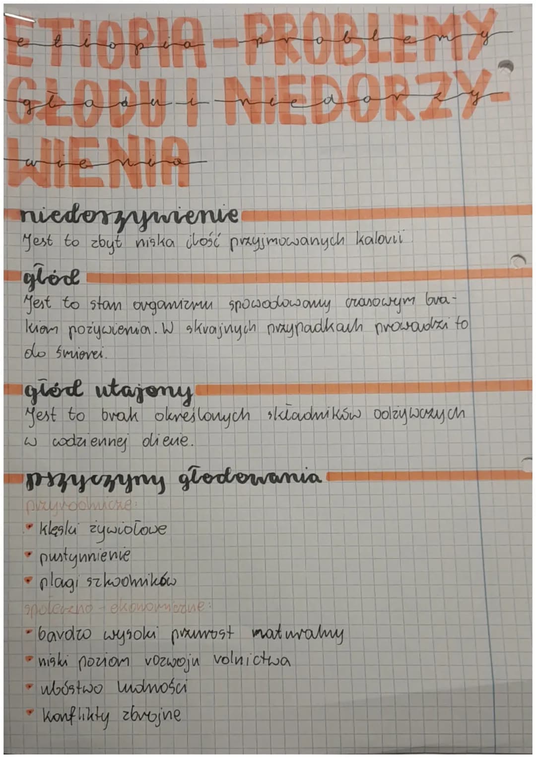 ETIOPIA-PROBLEMY
GŁODU I NIEDORZY
WIENIA
niederzywienie
Jest to zbyt niska ilość przyjmowanych kalovii
glód
Jest to stan organizmu spowodowa