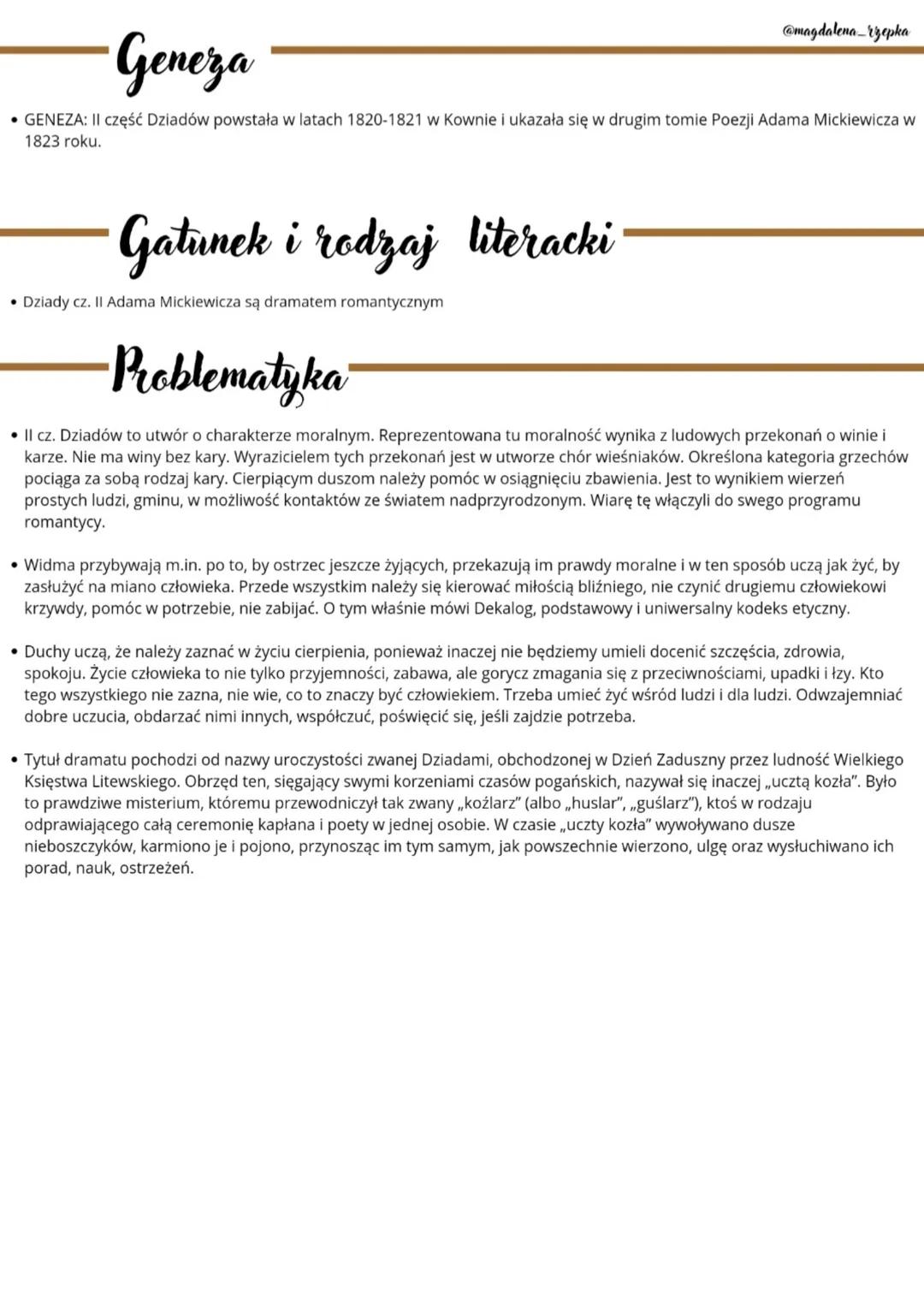 ●
@magdalena rzepka
Dziady
część II
Czas i miejsce akcji
Akcja dramatu rozgrywa się późnym wieczorem, w przeddzień zaduszek
Uroczystość "ucz