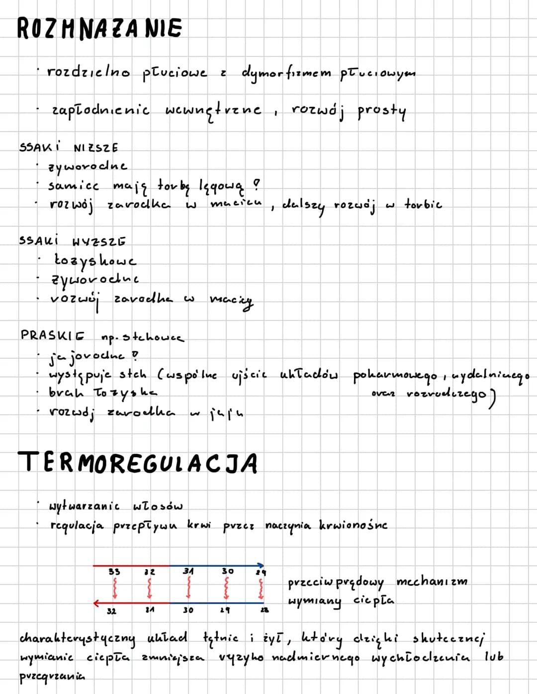 SSAKI
L> stalocieplne
naskórek
kóra właściwa
canka podskóma
1) Wspólne cechy ssaków
• karmienie młoclych mlekiem.
• owłosienie ciała
· przep