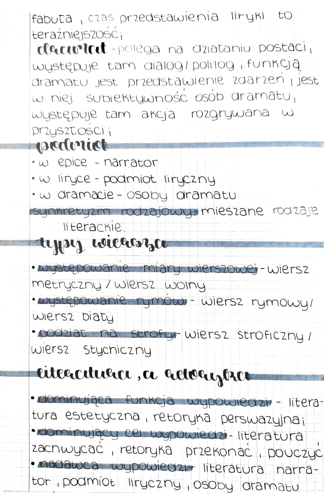 J. polstri
cechy tebretów literackich
• walory estetyczne - przynależnośc literatury
do dzieł sztuki, wytworow estetycznych;
fikcyjnosc wyst