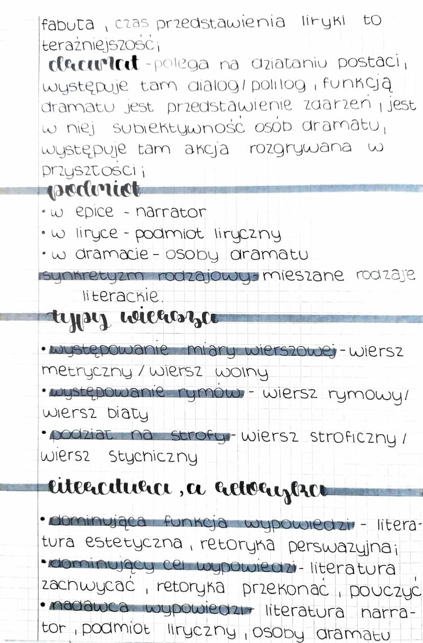 J. polstri
cechy tebretów literackich
• walory estetyczne - przynależnośc literatury
do dzieł sztuki, wytworow estetycznych;
fikcyjnosc wyst