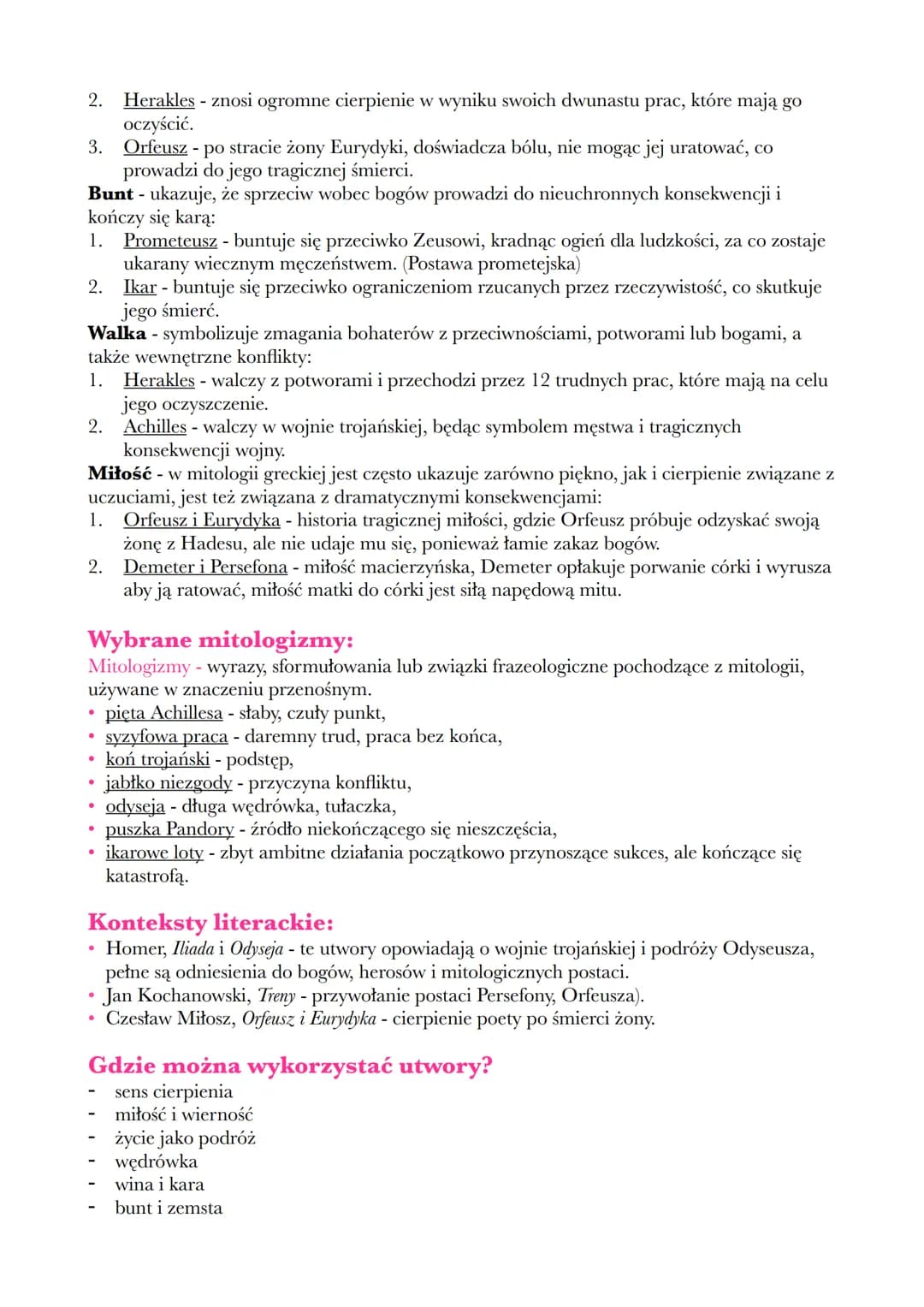 --- OCR Start ---
Mitologia, Jan Parandowski (Grecja)
Mitologia to źródło toposów, czyli motywów powtarzających się w późniejszych epokach w