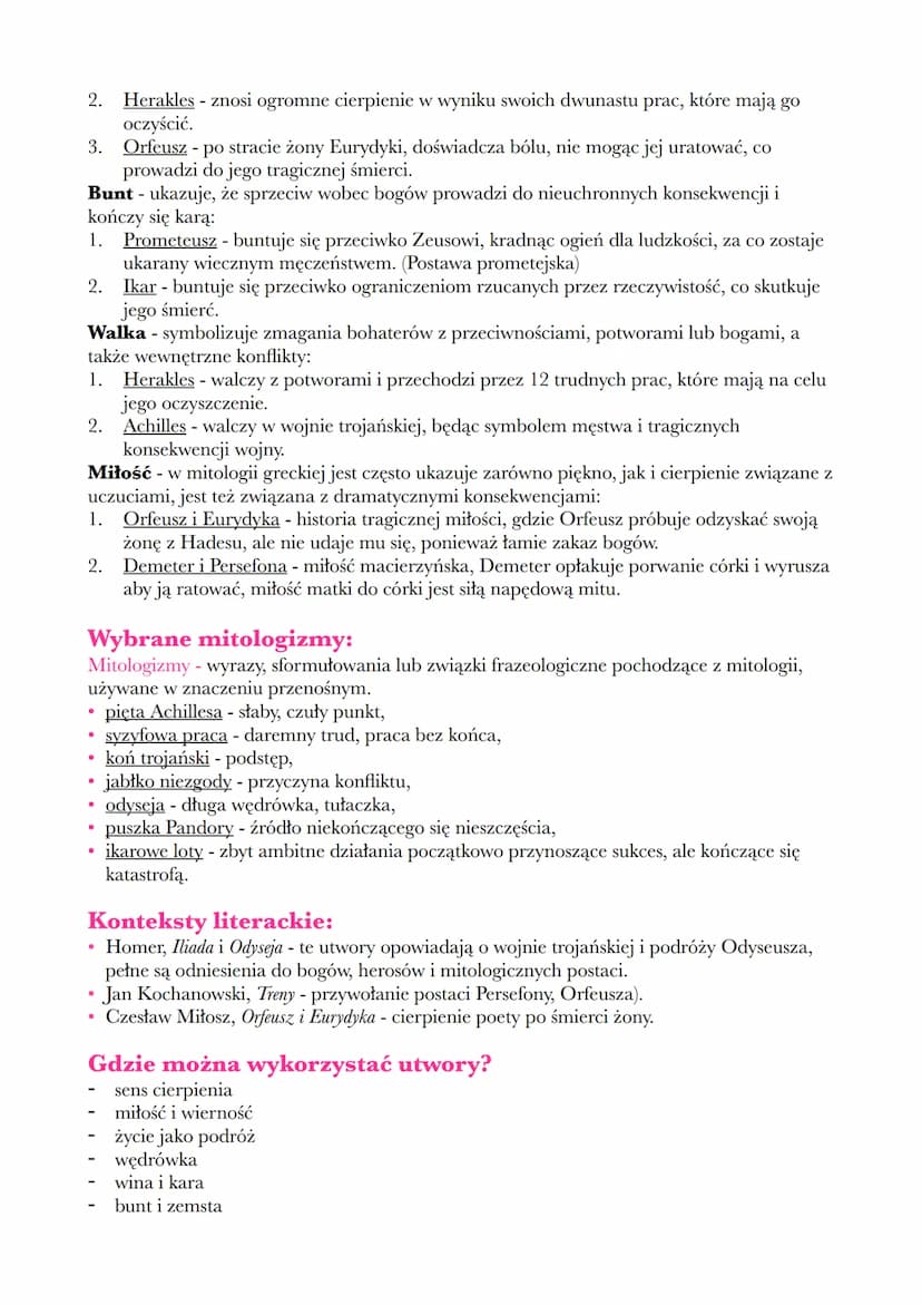 --- OCR Start ---
Mitologia, Jan Parandowski (Grecja)
Mitologia to źródło toposów, czyli motywów powtarzających się w późniejszych epokach w