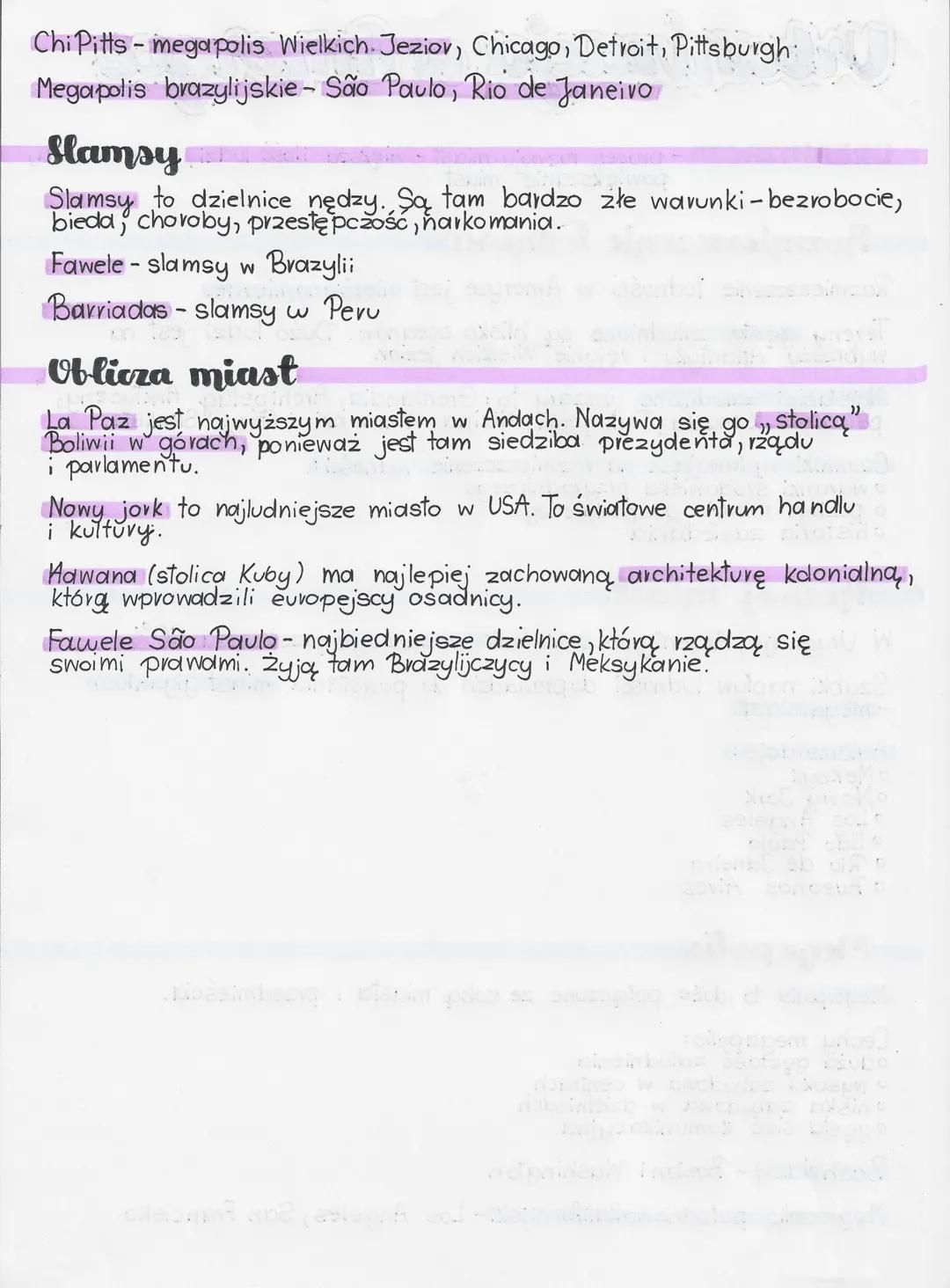 # Urbanizacja w Ameryæ

URBANIZACJA - proces rozwoju miast większa ilość ludzi, nowe miasta,
powiększanie miast

## Rozmieszczenie ludności
