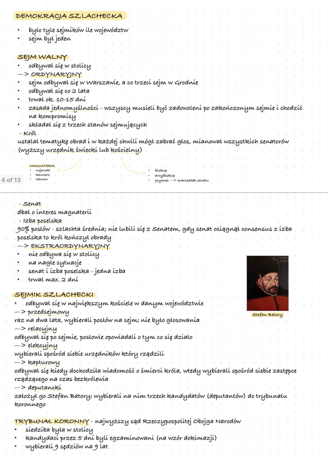 Charakterystyka demokracji szlacheckiej w Polsce