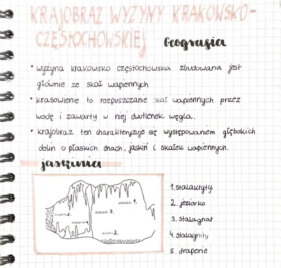 . 
# KRAJOBRAZ WYZYNY KRAKOWSKO-
## CZĘSTOCHOWSKIE Ceografia

*   wyżyna krakowsko częstochowska zbudowana jest
głównie ze skał wapiennych
*