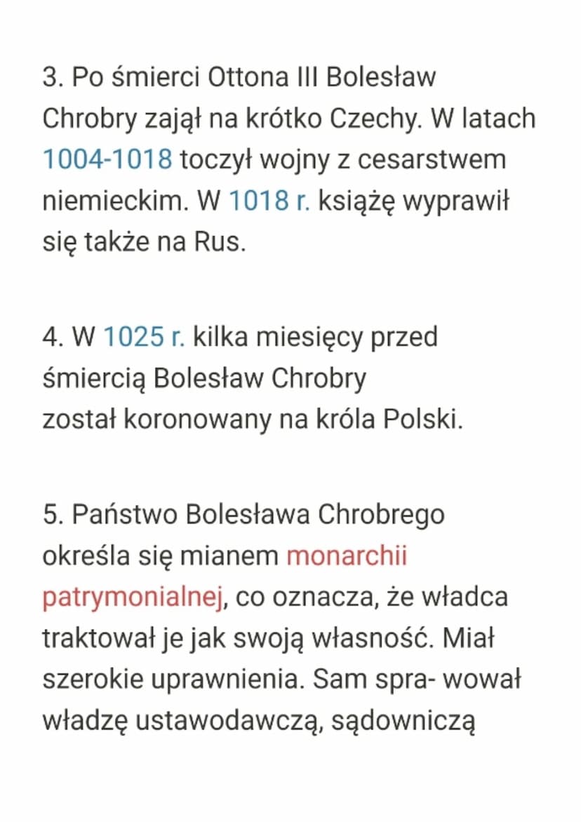 Panowanie Bolesława Chrobrego
1. Bolesław Chrobry był władcą Polski w
latach 992-1025, Tron książęcy objął po
ojcu Mieszku I i szybko wygnał