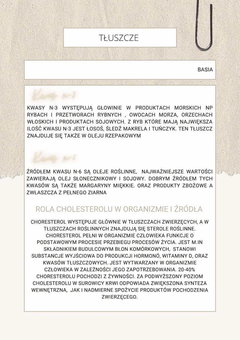 TŁUSZCZE- LIPIDY
TŁUSZCZE
BASIA
TŁUSZCZE- INACZEJ LIPIDY TO ESTRY WYŻSZYCH KWASÓW
TŁUSZCZOWYCH I GLICEROLU. DZIELA SIĘ NA PROSTE I
ZŁOŻONE I