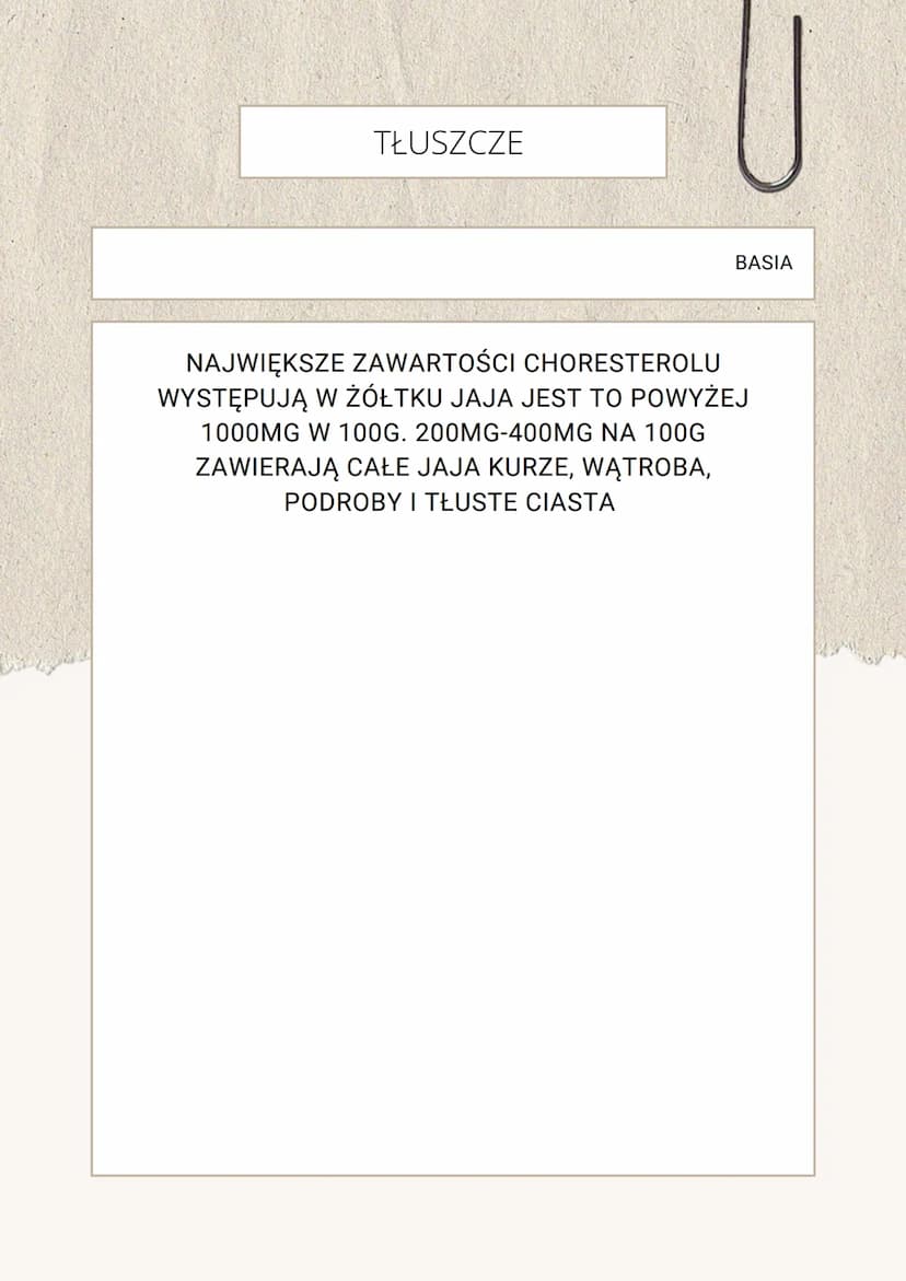 TŁUSZCZE- LIPIDY
TŁUSZCZE
BASIA
TŁUSZCZE- INACZEJ LIPIDY TO ESTRY WYŻSZYCH KWASÓW
TŁUSZCZOWYCH I GLICEROLU. DZIELA SIĘ NA PROSTE I
ZŁOŻONE I
