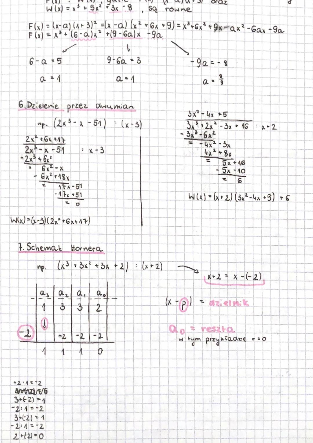 1. Definicja wielomianów
W(x) =an xand
np.
a 10
a g
as
ac
az
a.
W(x) = 7x₁⁰ + 3x² - 4x² + x³
4
2
= 3
6
7
t
- 4
1
-1
~ oblicz stopień
wielomi