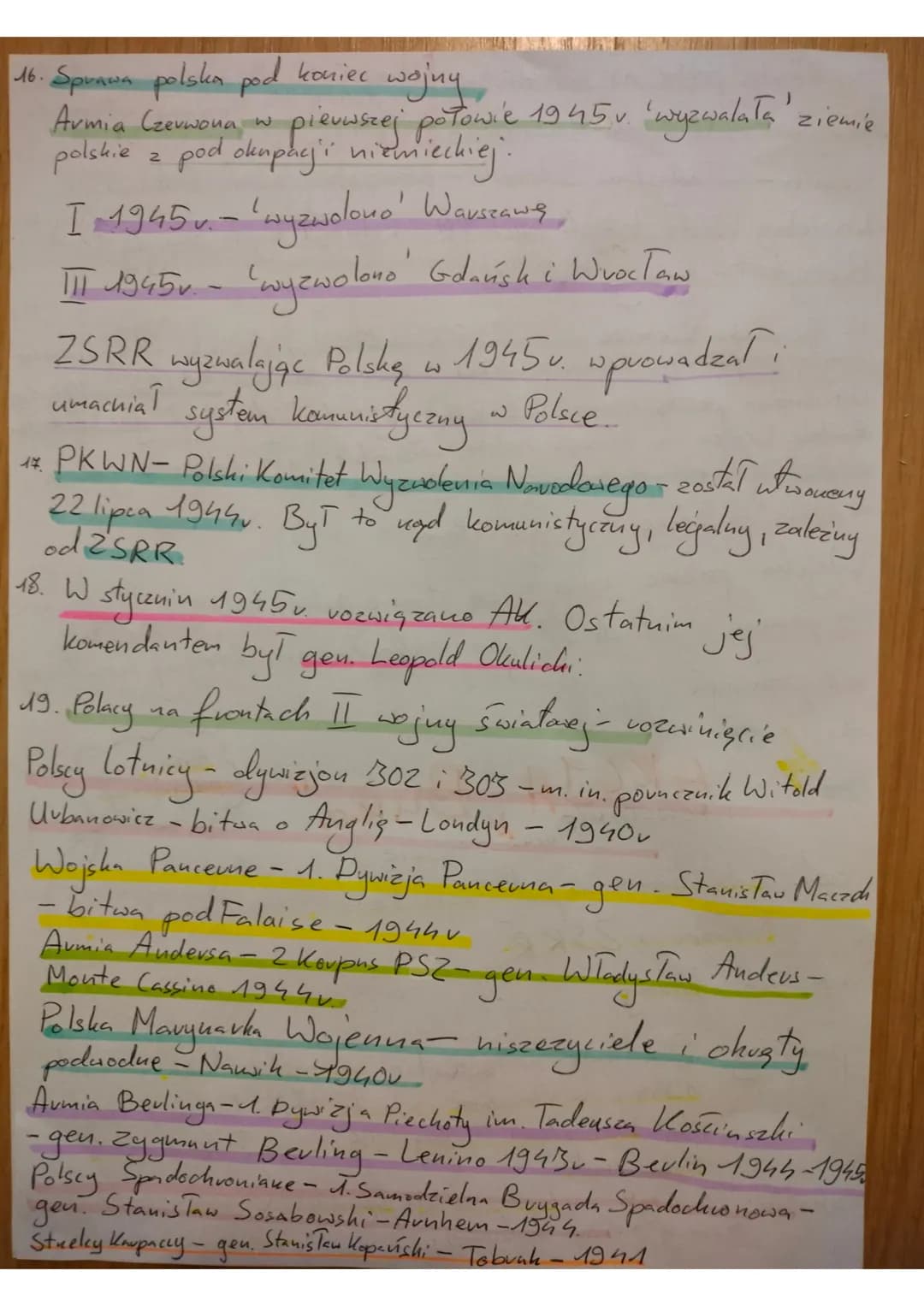 Polska
W czasie
1. Przyczyny 1II wojing swintasej
-jaune Tamanie postanowień Traktaty
puez
puez Niemcy,
Weusalskiego
• produkcja czołgów i s