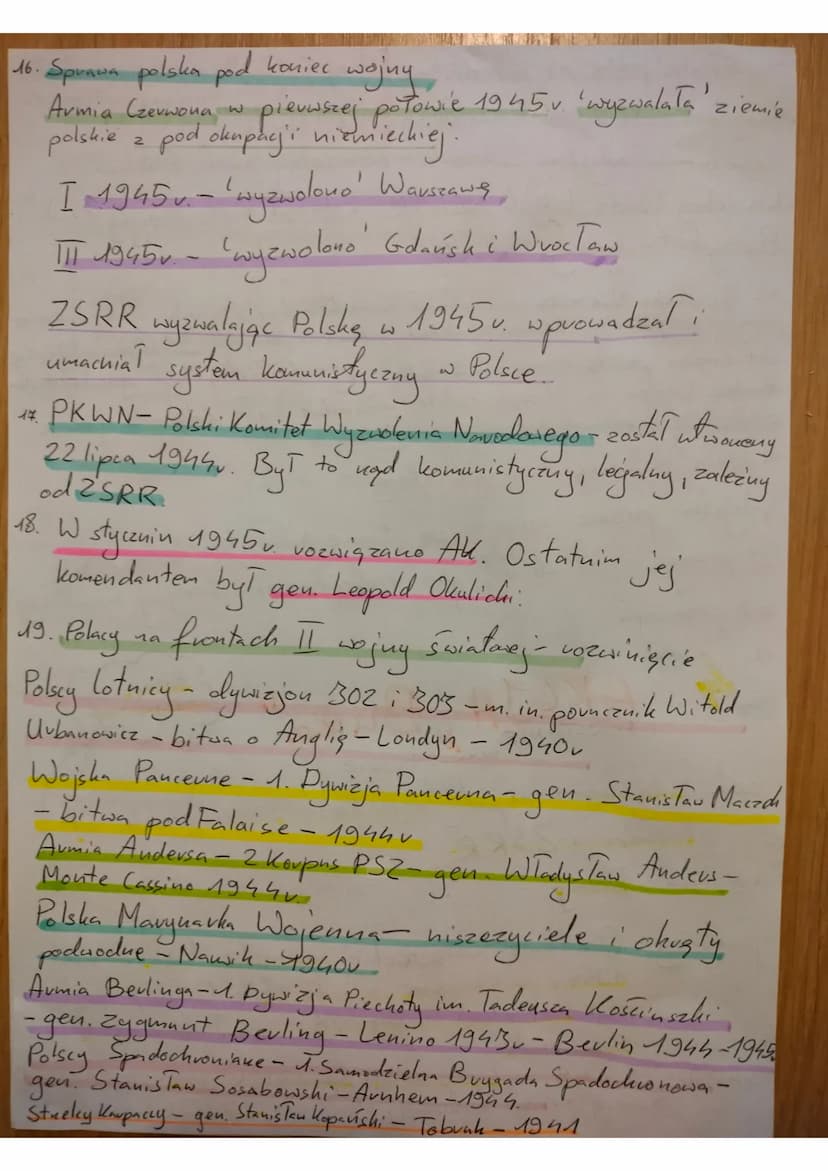 Polska
W czasie
1. Przyczyny 1II wojing swintasej
-jaune Tamanie postanowień Traktaty
puez
puez Niemcy,
Weusalskiego
• produkcja czołgów i s