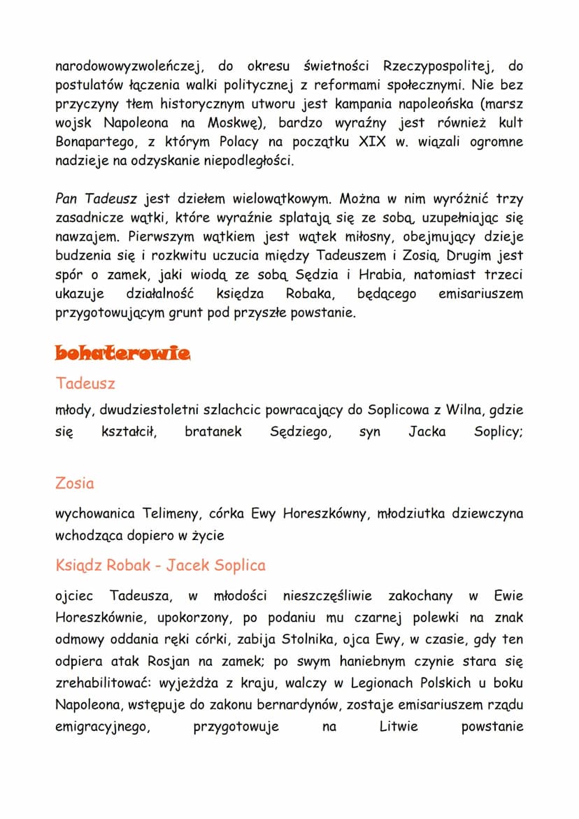 PAN TADEUSZ
ADAM MICKIEWICZ
gatunek literacki
epopeja (epos)
epoka
romantyzm
geneza
Pan Tadeusz powstał podczas pobytu Adama Mickiewicza w P