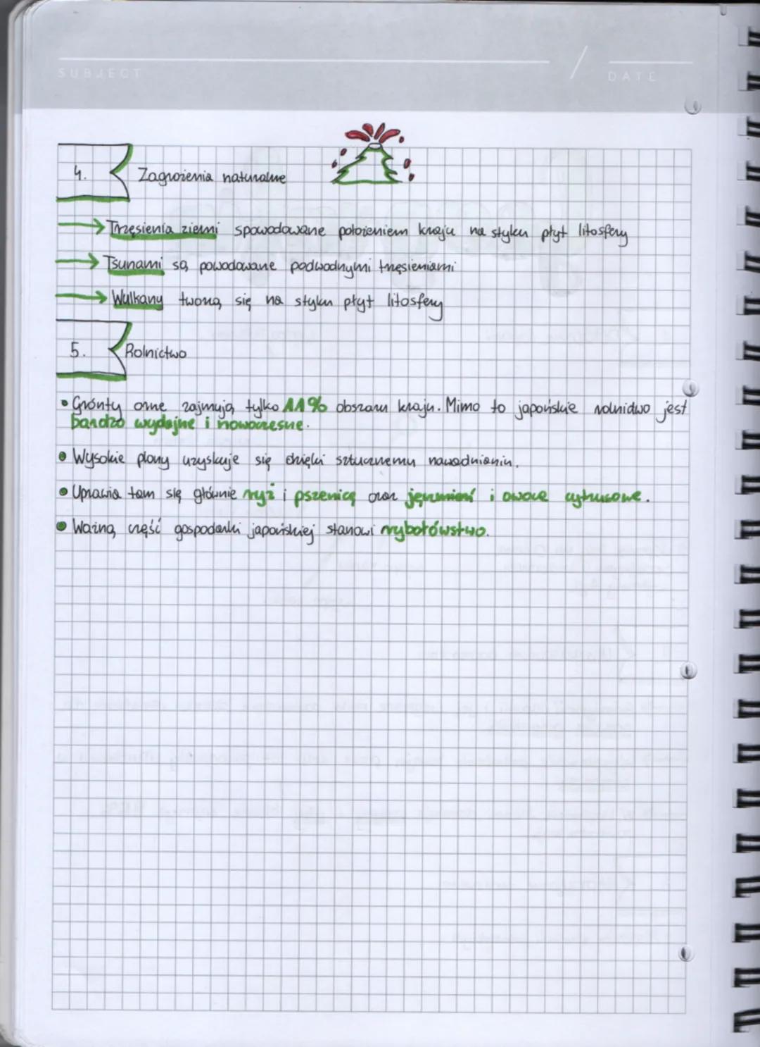 SUBJECT

Geografie

1 Położenie Japanii

Wyspa Hokkado

→Japonia leży na Oceanie
Spokojnym u wschodnich
wybnery Azji.

2 Ukształtowanie powi