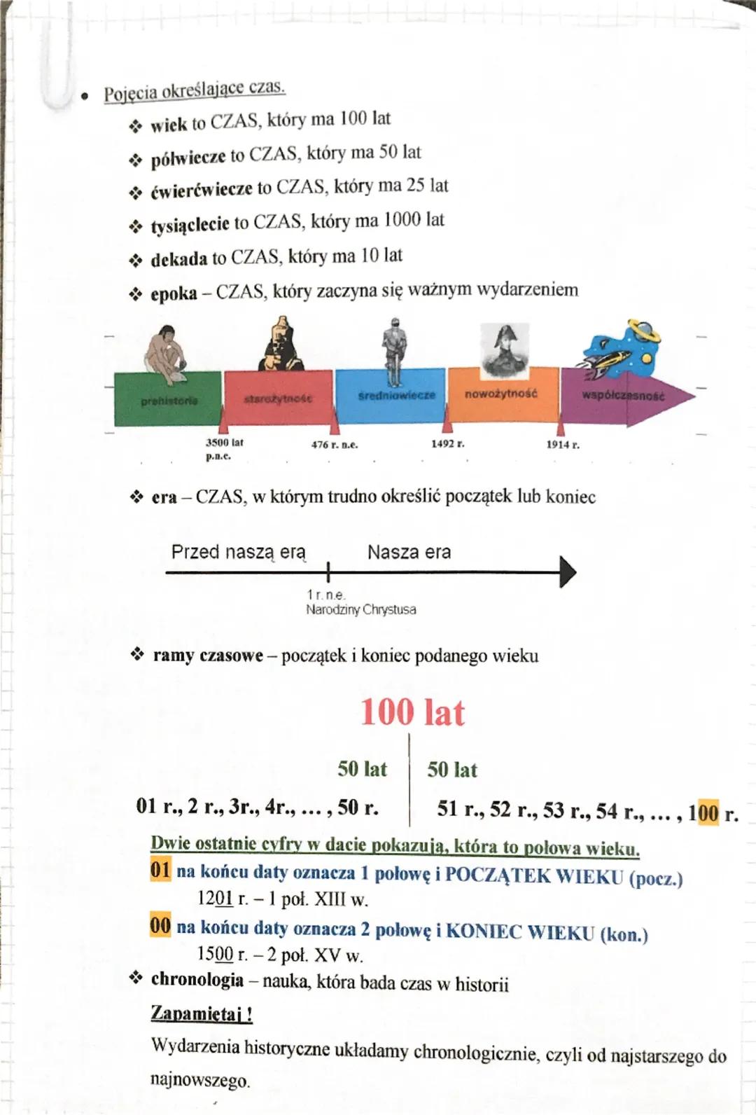 Pojęcia określające czas.
wiek to CZAS, który ma 100 lat
❖półwiecze to CZAS, który ma 50 lat
✰ ćwierćwiecze to CZAS, który ma 25 lat
tysiącl