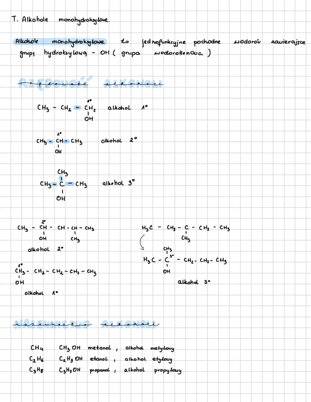 Alkohole monohydroksylowe