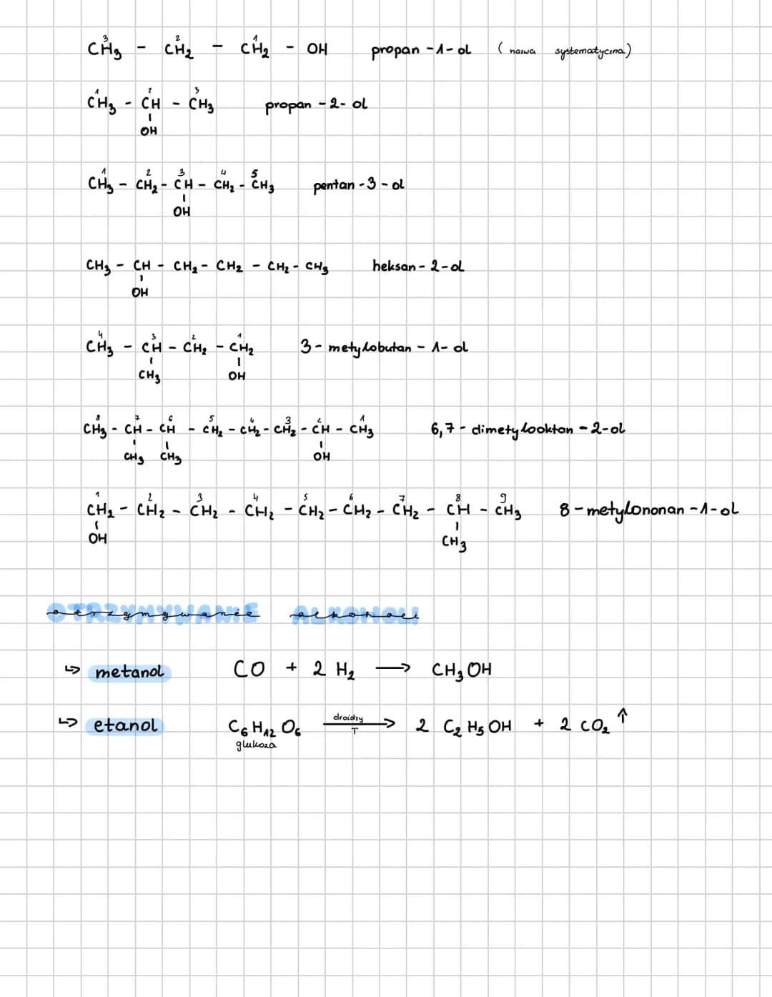 T. Alkohole
Alkohole
grups hydroksylowa
CH₂
rzędowość
CH₂
CH₂ - CH₂
OH
monohydroksylowe.
2°
CH-
monohydroksylowe
alkohol
alkohol
CH3
CH3-C-C