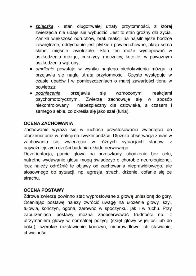 DIAGNOSTYKA UKŁADU NERWOWEGO
W badaniu układu nerwowego bardzo ważne jest przeprowadzenie
szczegółowego wywiadu, w którym należy zwrócić uwa
