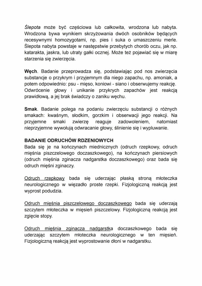 DIAGNOSTYKA UKŁADU NERWOWEGO
W badaniu układu nerwowego bardzo ważne jest przeprowadzenie
szczegółowego wywiadu, w którym należy zwrócić uwa