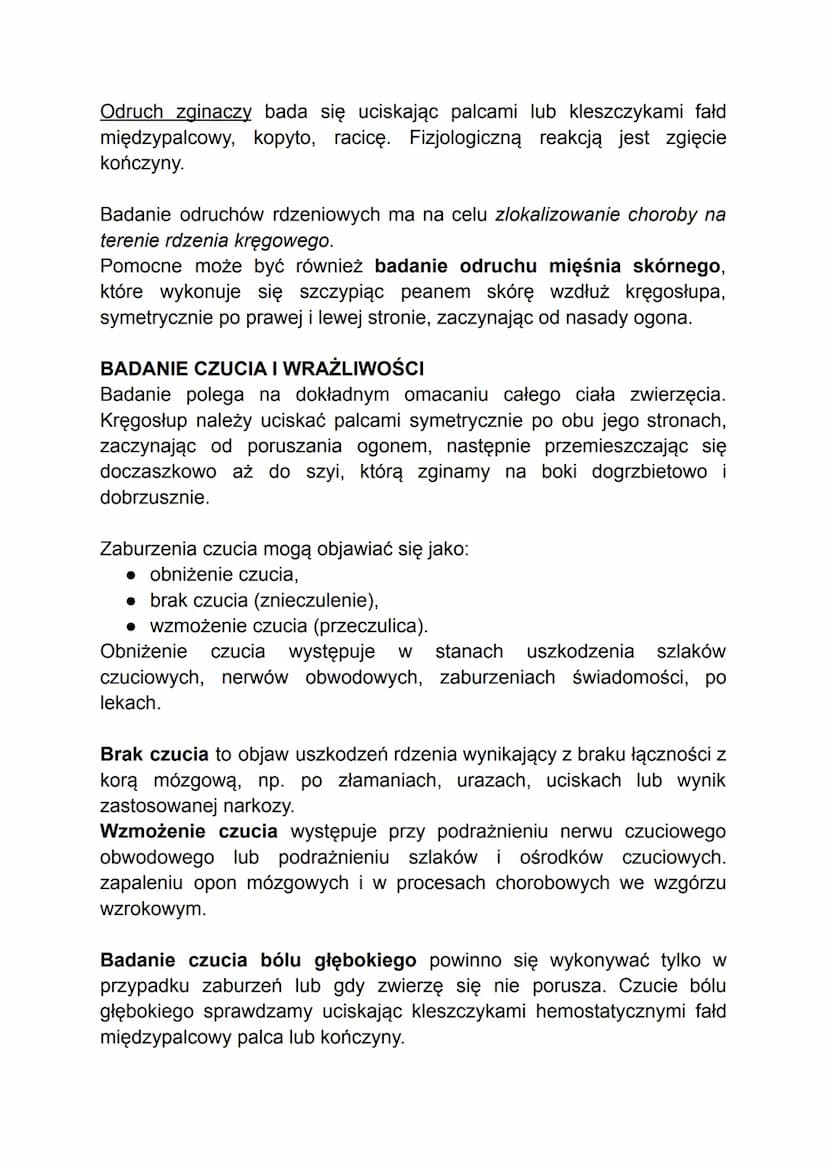 DIAGNOSTYKA UKŁADU NERWOWEGO
W badaniu układu nerwowego bardzo ważne jest przeprowadzenie
szczegółowego wywiadu, w którym należy zwrócić uwa