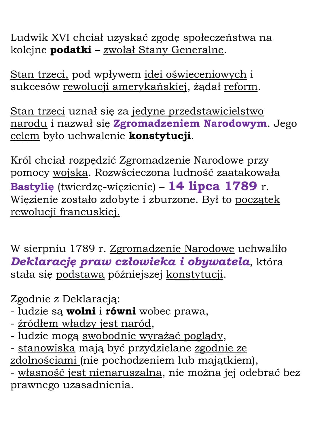 Wielka Rewolucja
Francuska
Przyczyny kryzysu gospodarczego we Francji:
- długotrwałe prowadzenie kosztownych wojen,
- wysokie koszty utrzyma